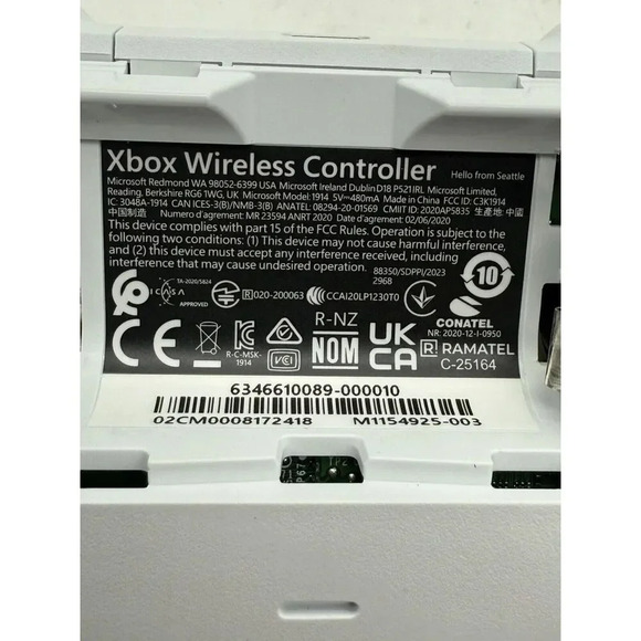 Microsoft Wireless Controller for Xbox X/S Robot White Rubber Back Grips NO BOX - Picture 7 of 7
